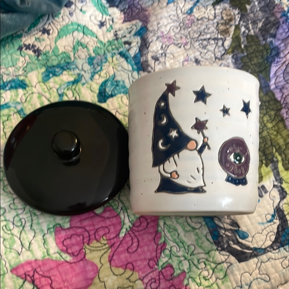 Whimsical Wizard Gnome Ceramic Jar